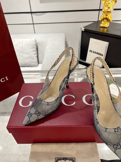 G New Chain High Heel Sandals