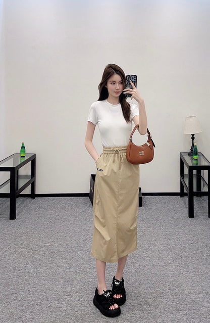 C 25 new product Slit drawstring skirt