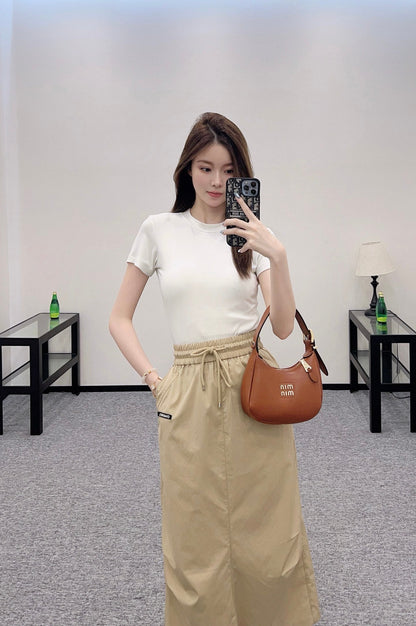 C 25 new product Slit drawstring skirt