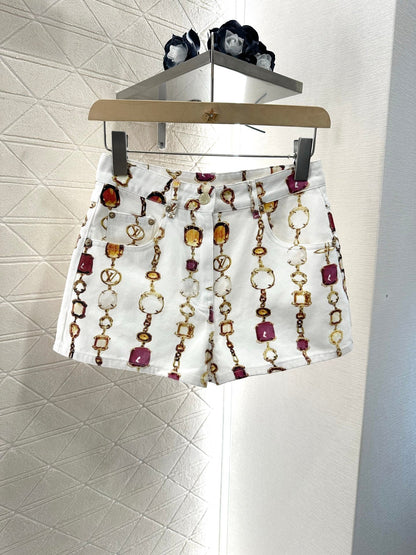 L 2025 new product Denim vest shorts set