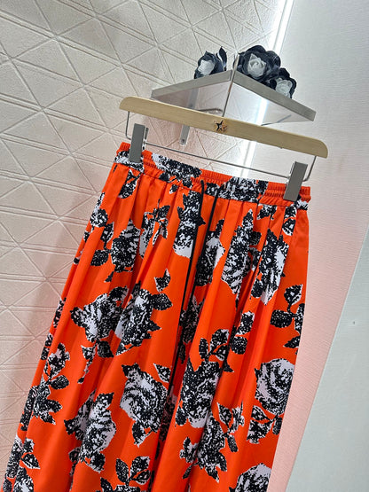 L 25 new product Elastic floral skirt