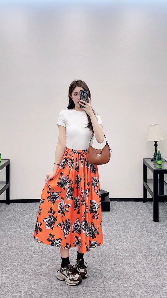 L 25 new product Elastic floral skirt
