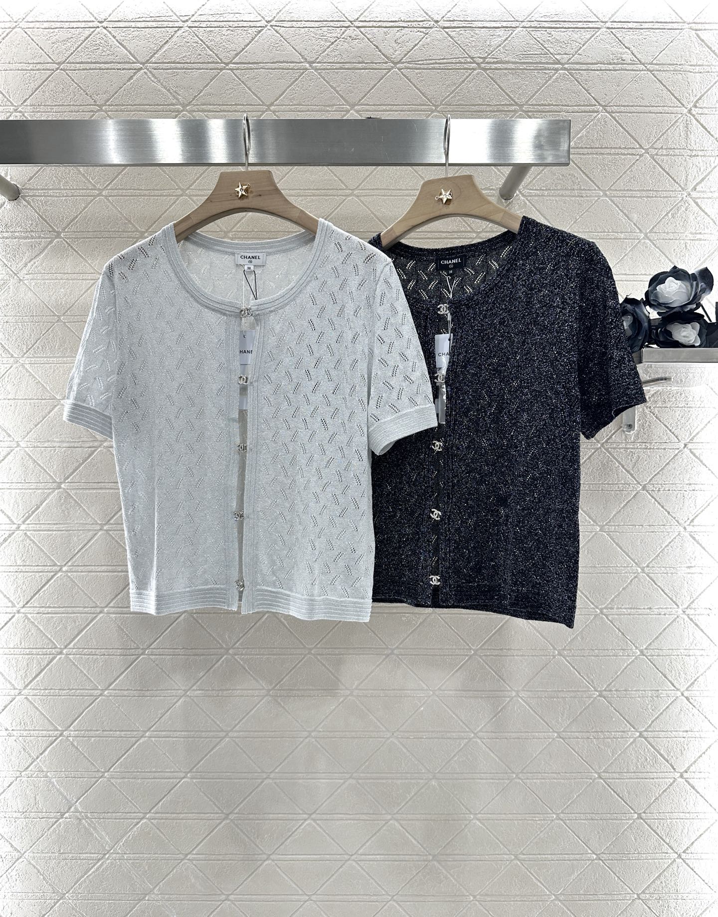 C 25 new product Rhinestone button cardigan