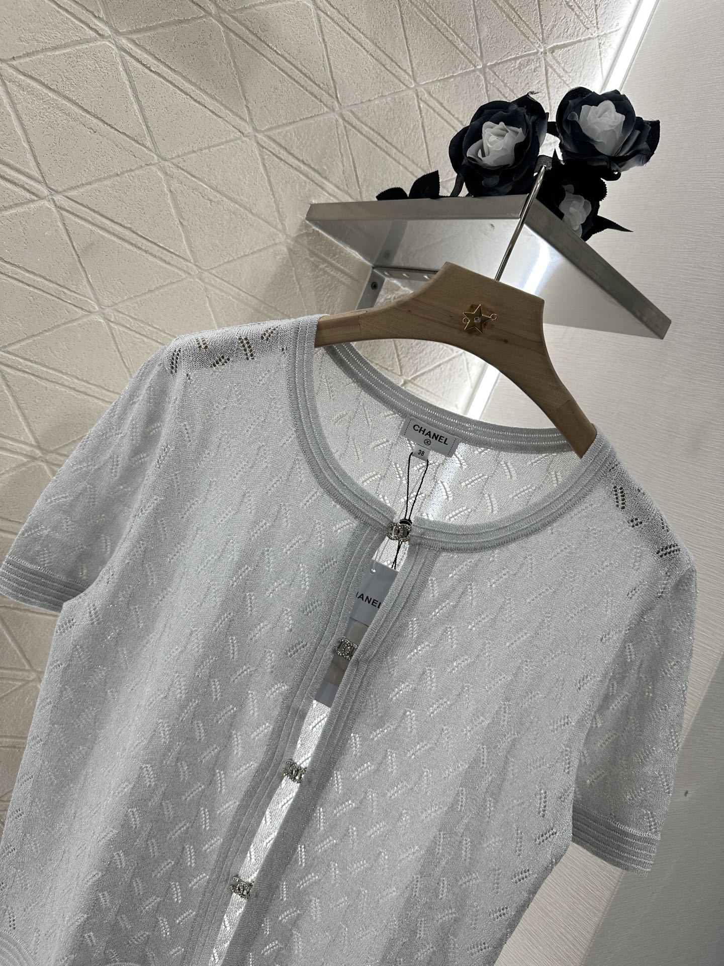 C 25 new product Rhinestone button cardigan