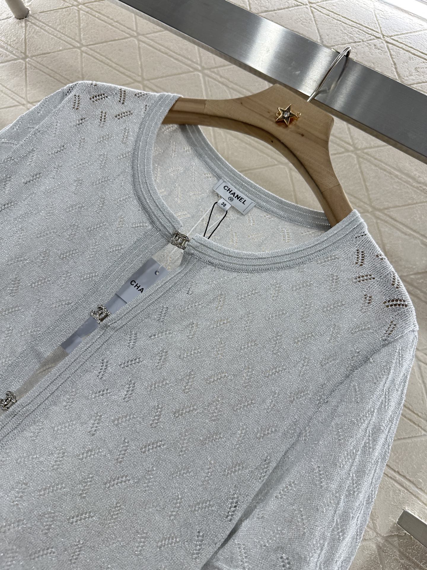 C 25 new product Rhinestone button cardigan