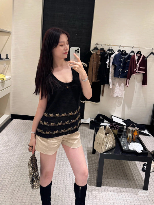 C 25 new product Embroidered knitted vest