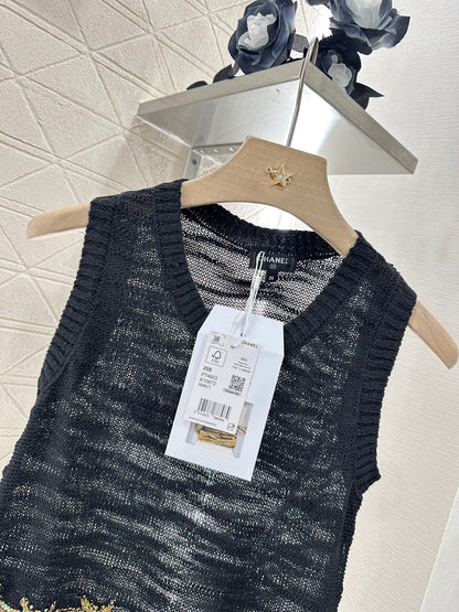 C 25 new product Embroidered knitted vest
