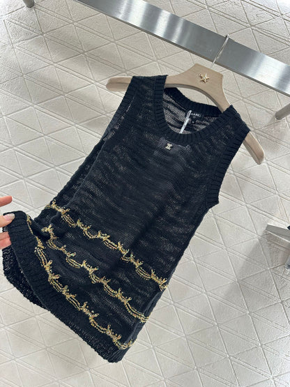 C 25 new product Embroidered knitted vest
