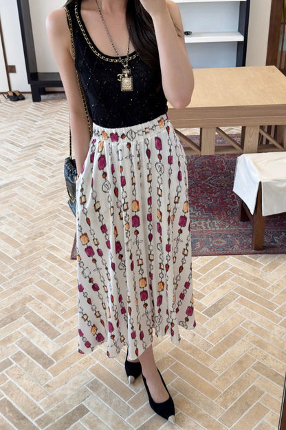 L 25 new product Printed gemstone skirt
