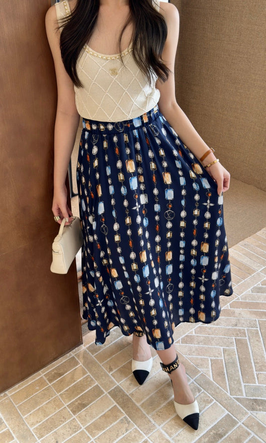 L 25 new product Printed gemstone skirt