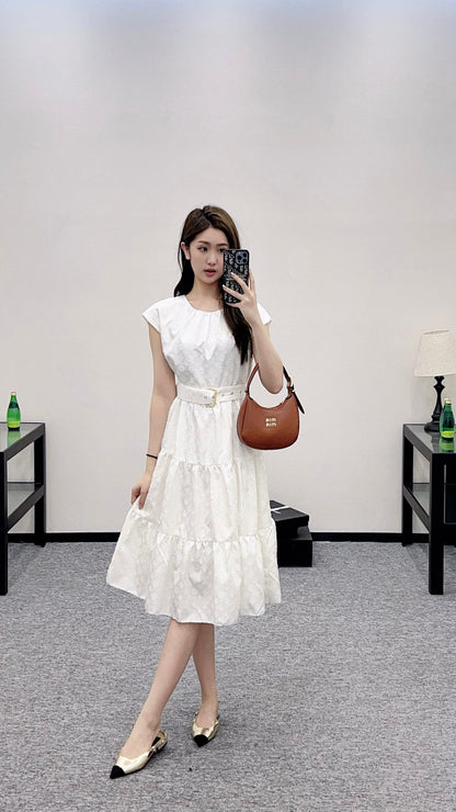 L 25 new arrival Belt sleeveless dress