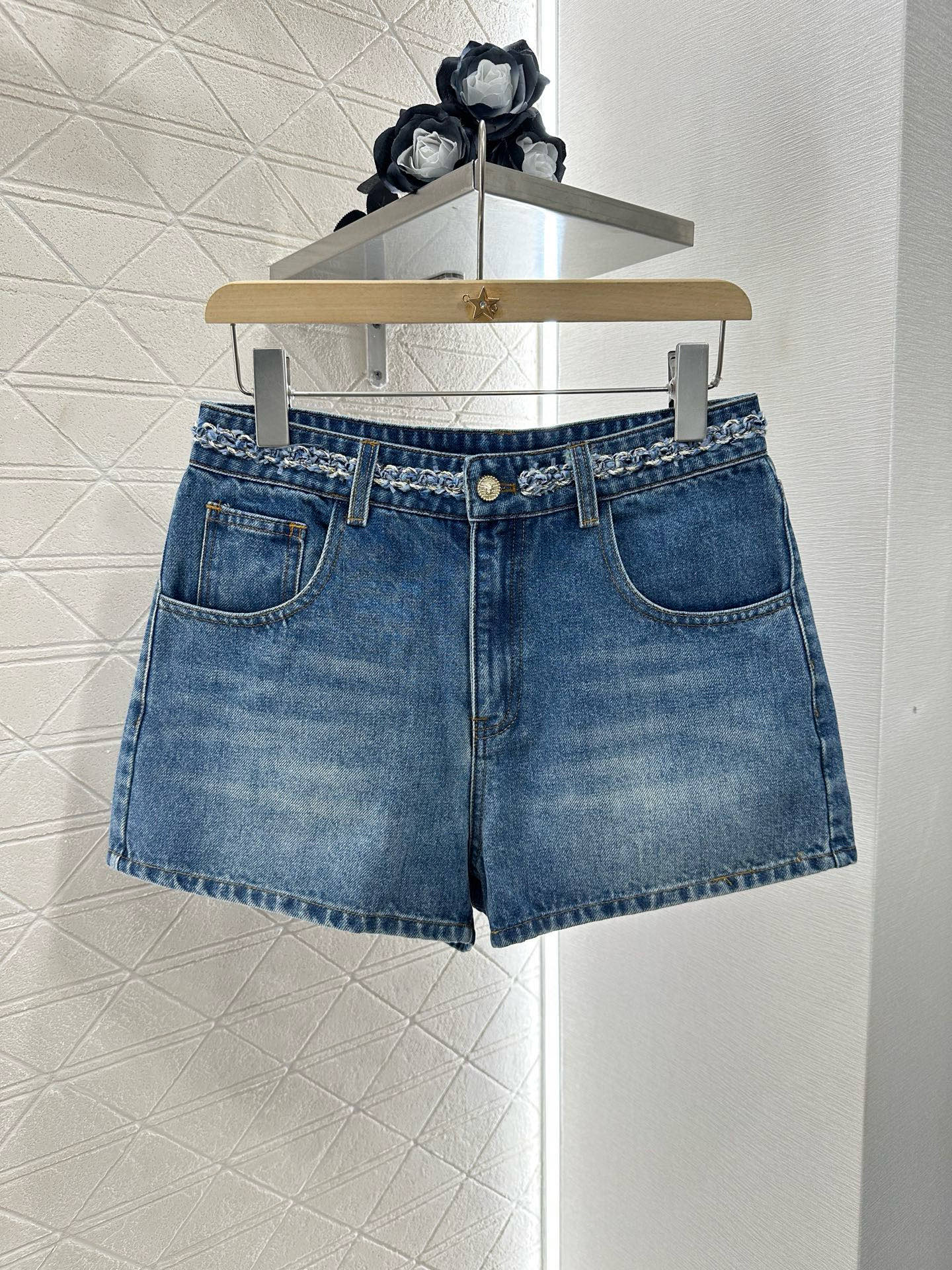 C 2025 new product Denim vest shorts set