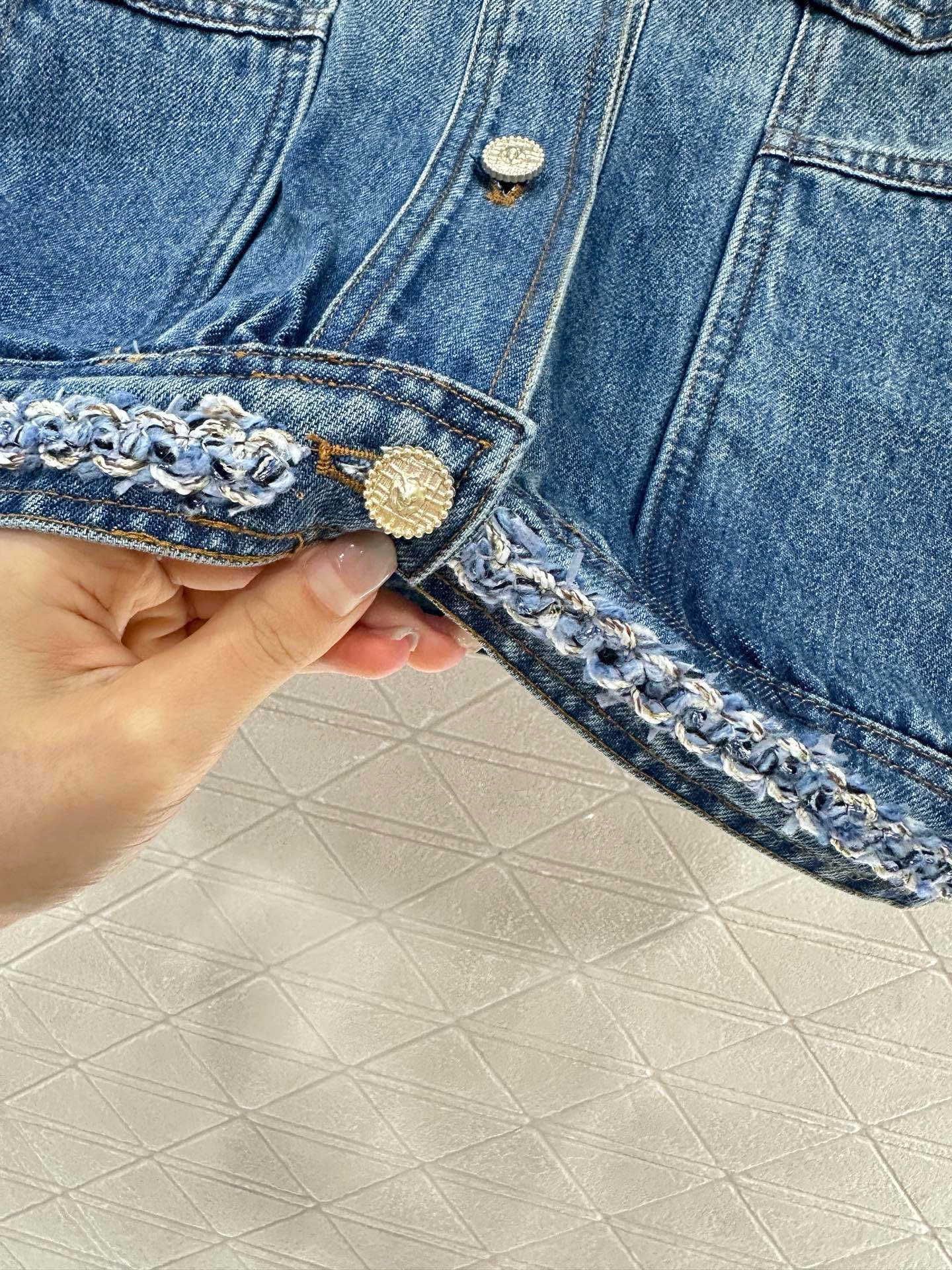 C 2025 new product Denim vest shorts set