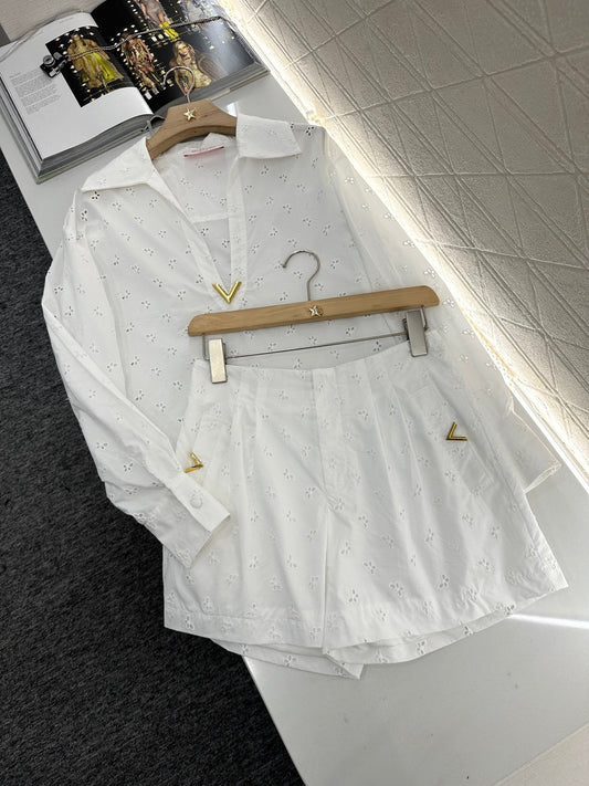V 2025 new products Shirt and shorts set