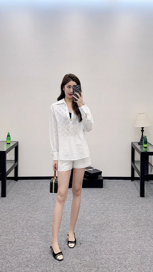 V 2025 new products Shirt and shorts set