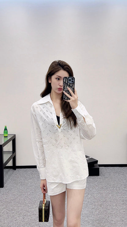 V 2025 new products Shirt and shorts set