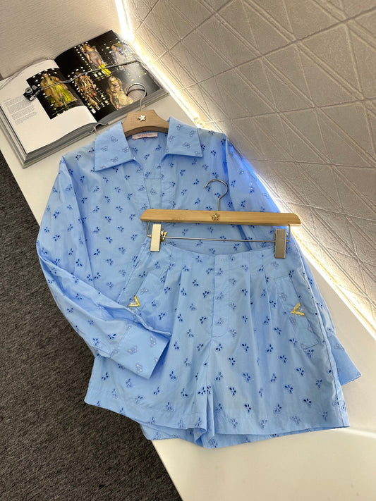 V 2025 new products Shirt and shorts set