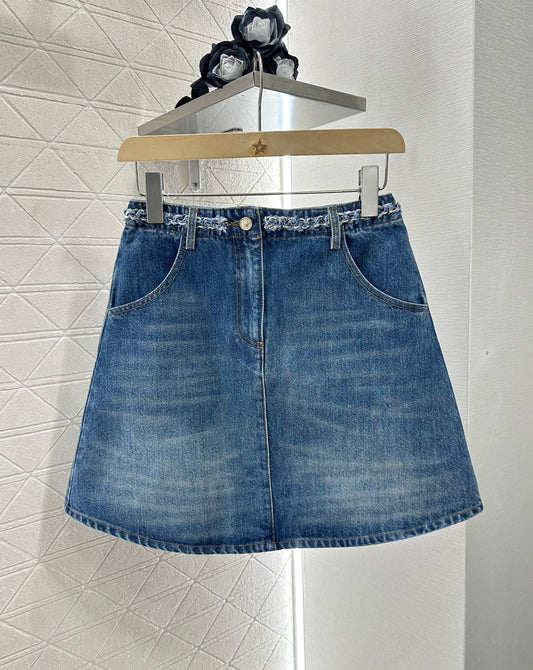 C 2025 new product Denim skirt with hem