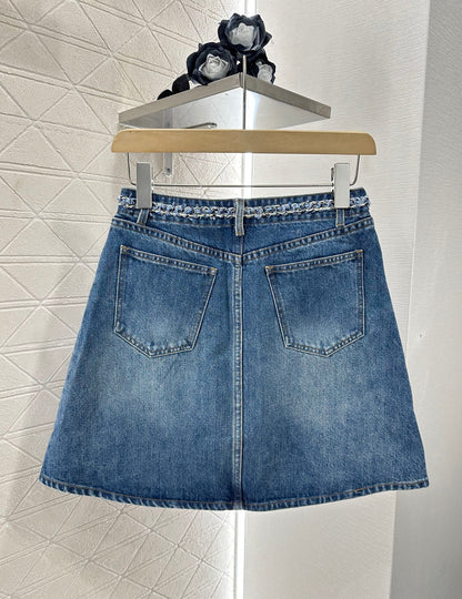 C 2025 new product Denim skirt with hem