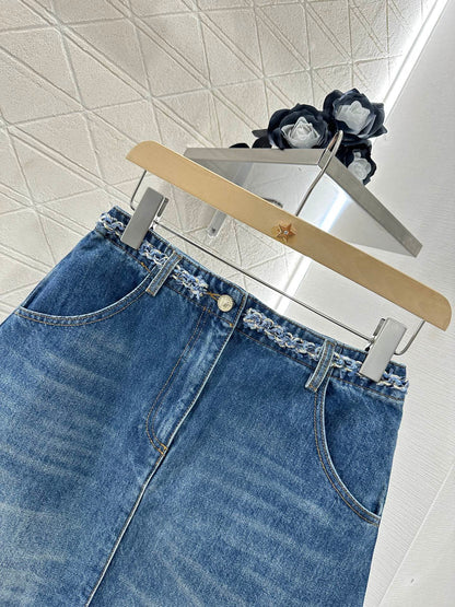 C 2025 new product Denim skirt with hem
