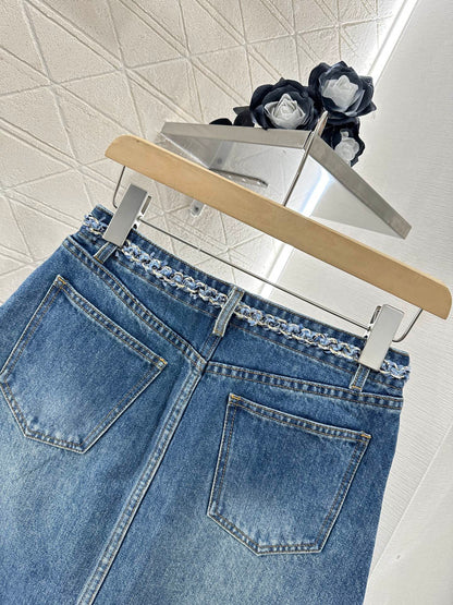 C 2025 new product Denim skirt with hem