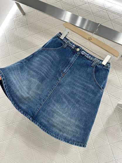 C 2025 new product Denim skirt with hem