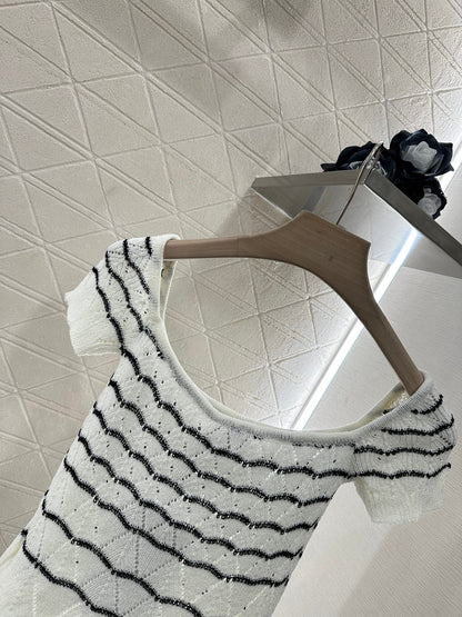 C 2025 new product Hollow knitted short sleeves