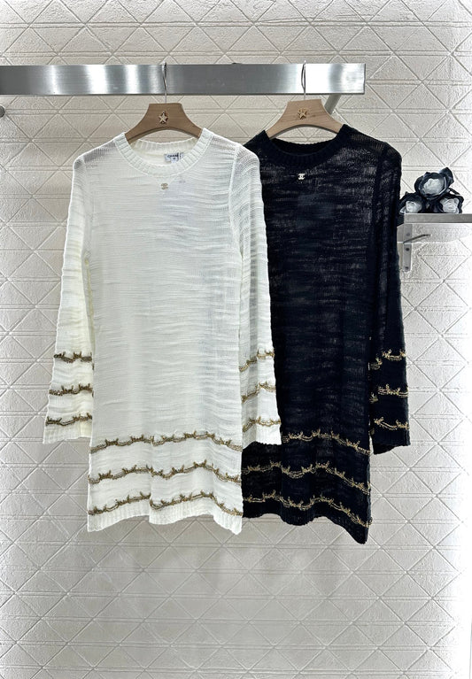 C 2025 new product Embroidered knitted dress