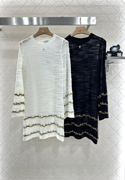 C 2025 new product Embroidered knitted dress