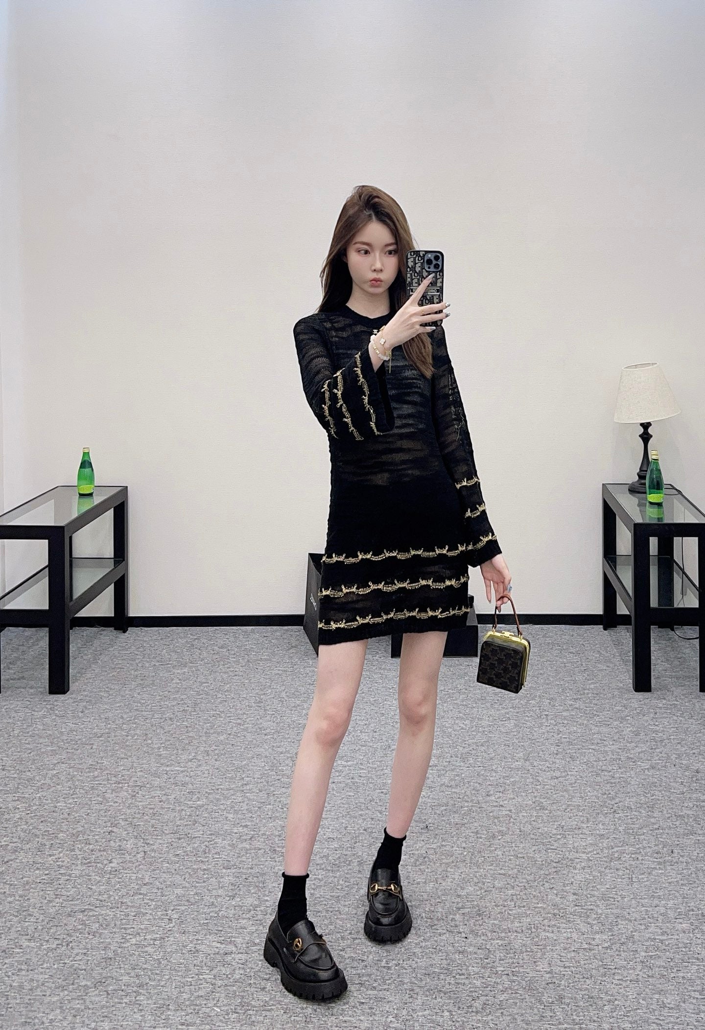 C 2025 new product Embroidered knitted dress