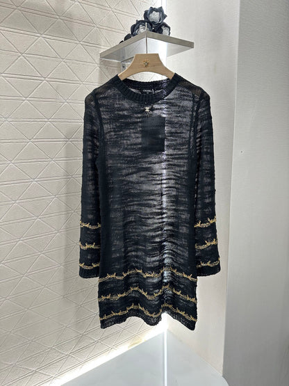 C 2025 new product Embroidered knitted dress