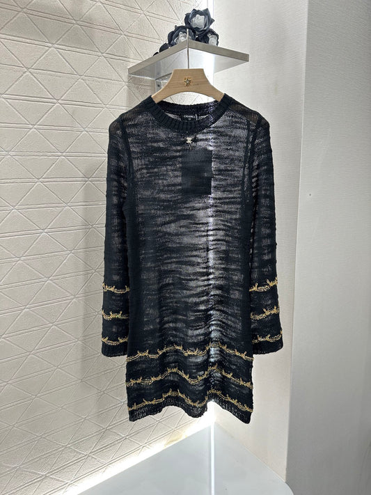 C 2025 new product Embroidered knitted dress