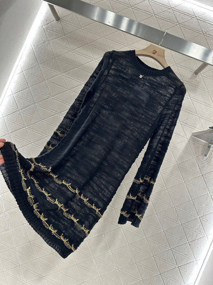 C 2025 new product Embroidered knitted dress