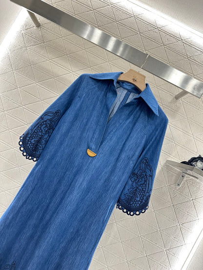 Z New Arrival Embroidered Denim Dress