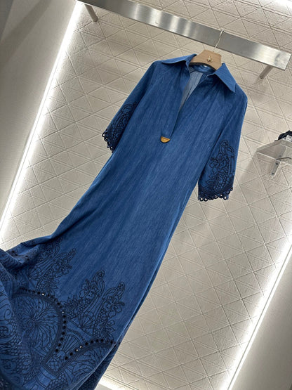 Z New Arrival Embroidered Denim Dress