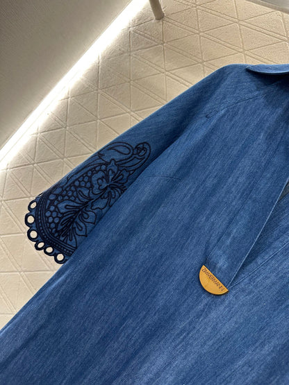 Z New Arrival Embroidered Denim Dress