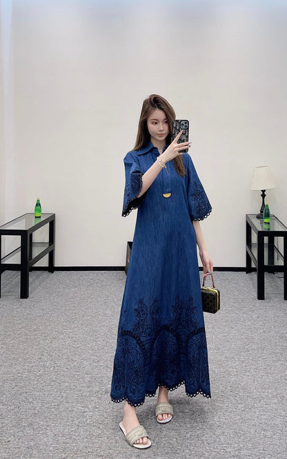 Z New Arrival Embroidered Denim Dress
