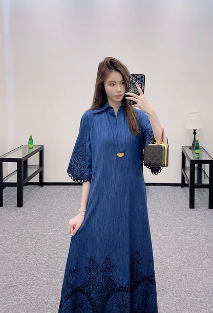 Z New Arrival Embroidered Denim Dress