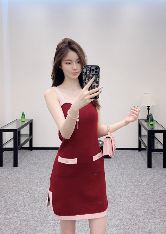 C 2025 new product Knitted suspender skirt