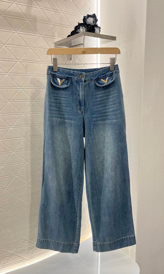 V 2025 new products Denim pocket trousers