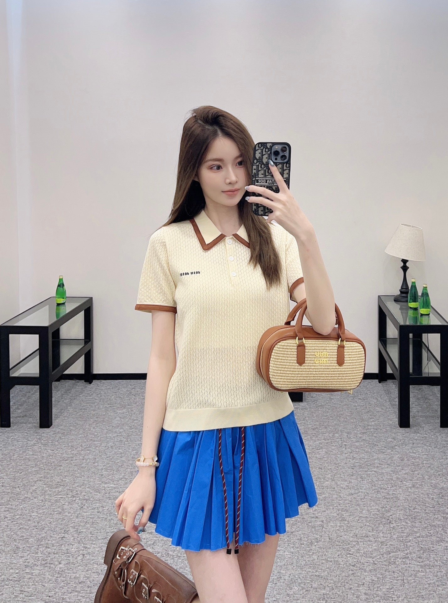 M 2025 new product Knitted lapel short sleeves