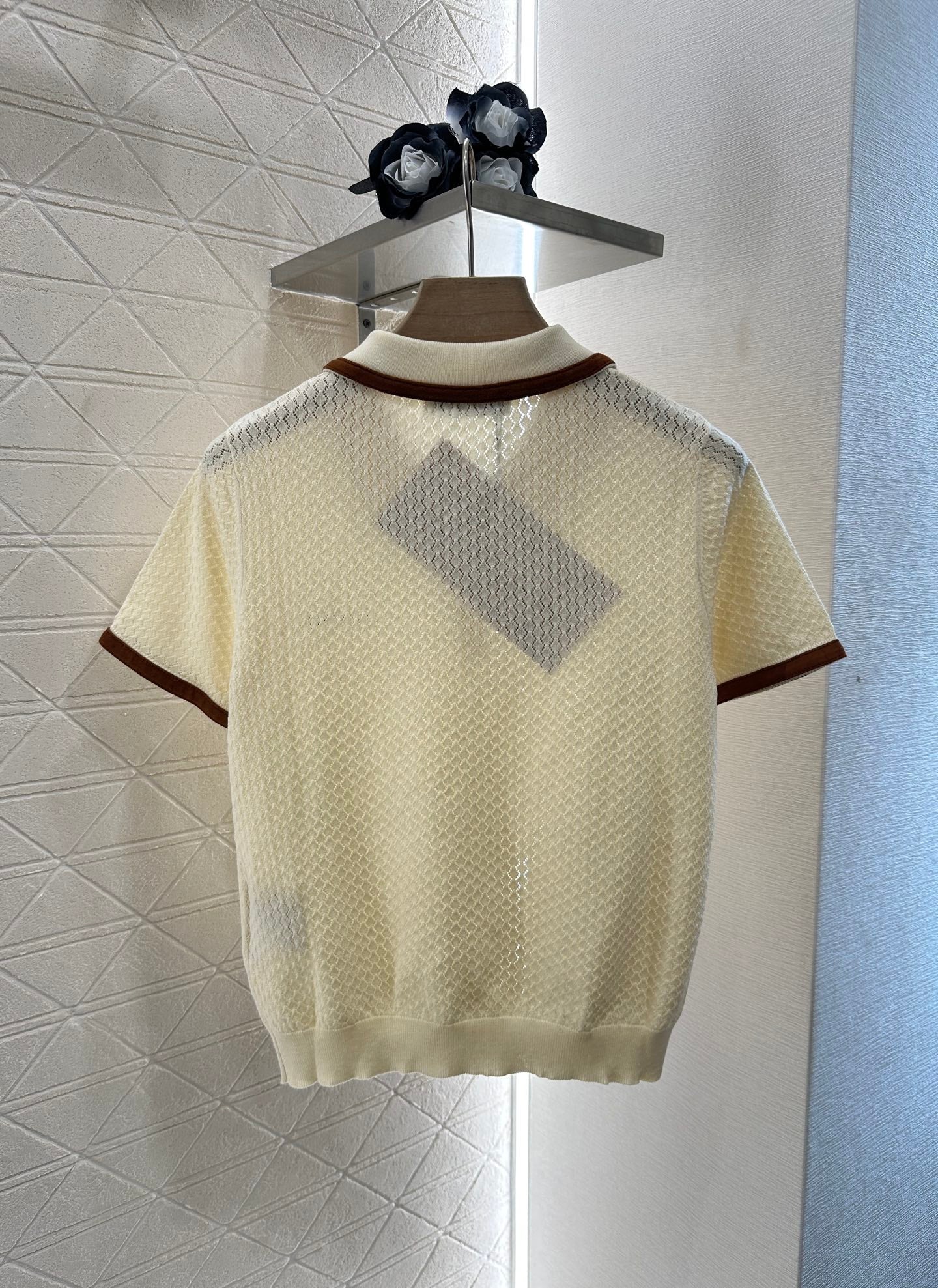 M 2025 new product Knitted lapel short sleeves