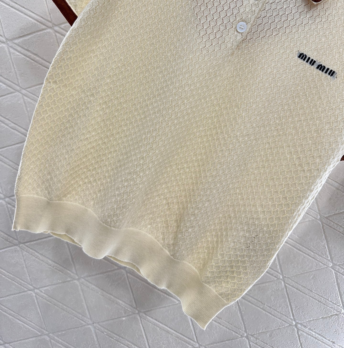 M 2025 new product Knitted lapel short sleeves