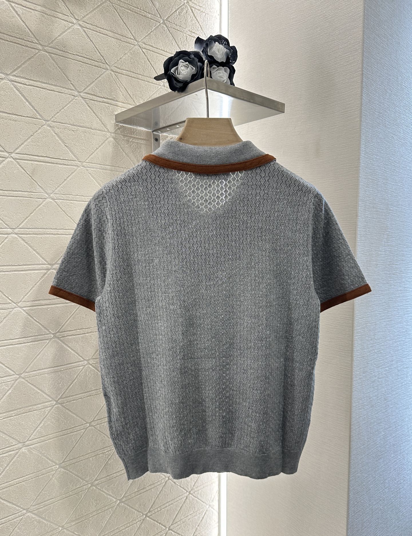 M 2025 new product Knitted lapel short sleeves