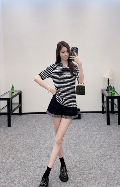 L 2025 new products Knitted short sleeves