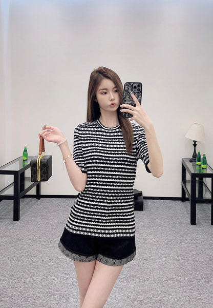 L 2025 new products Knitted short sleeves