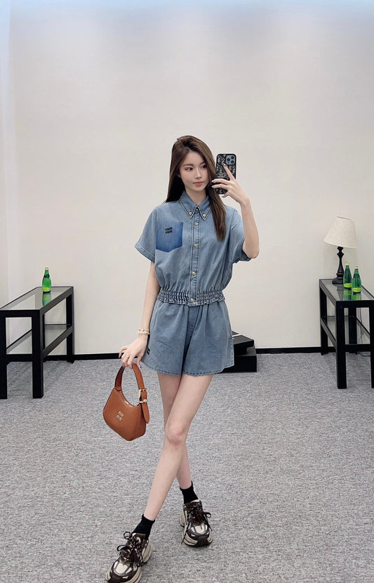 M 2025 new products Shirt and shorts set