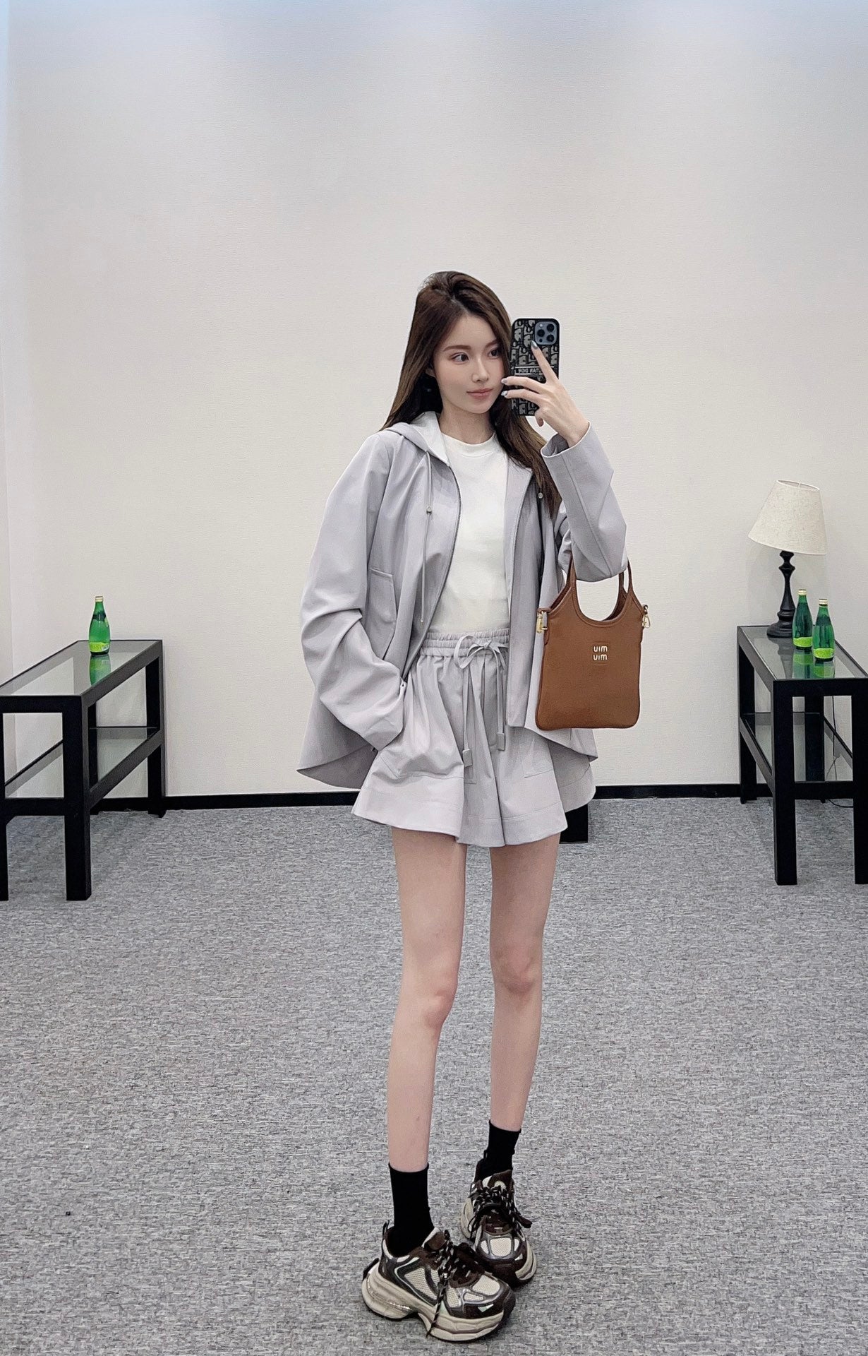 Lo 2025 new products Jacket and shorts set