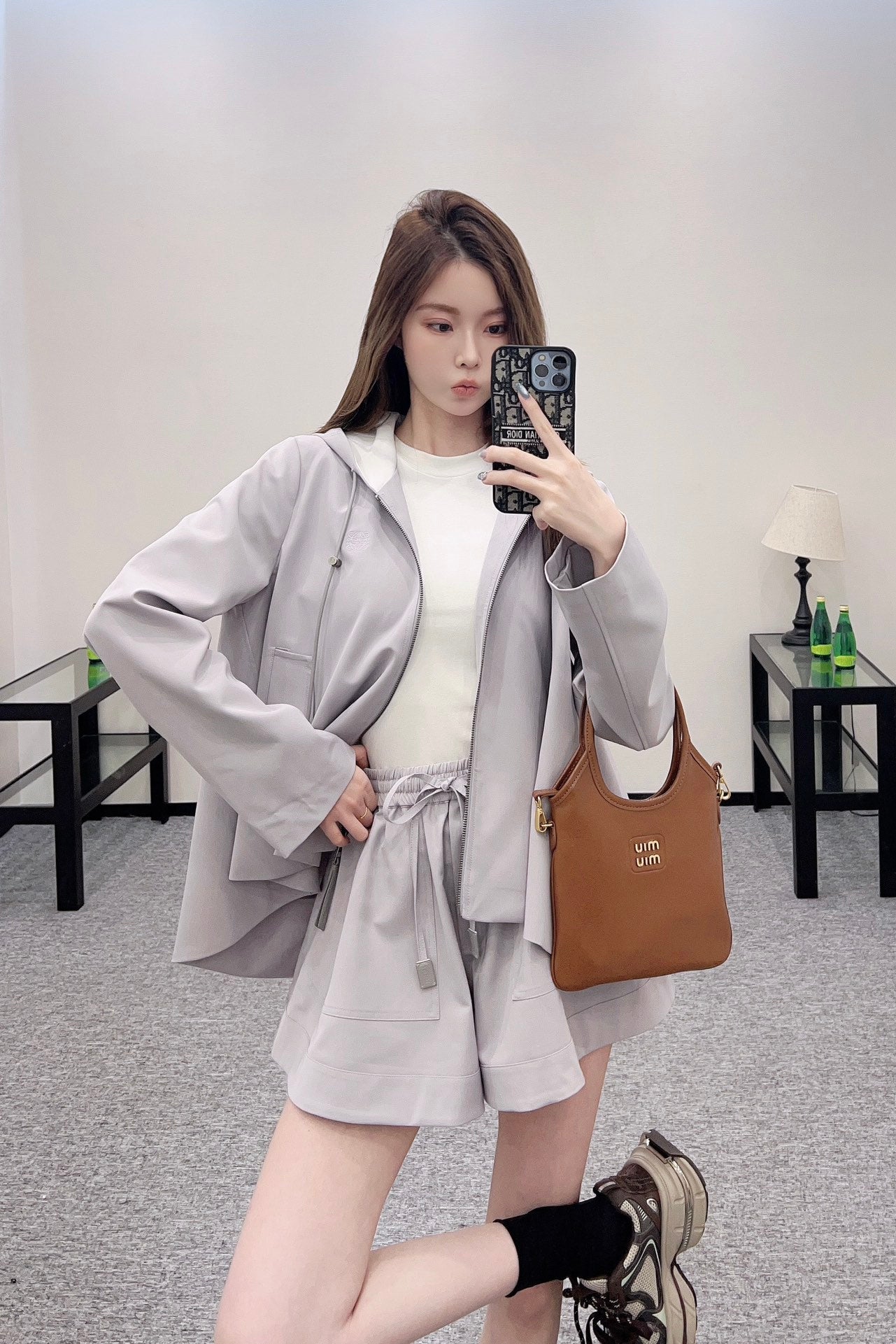 Lo 2025 new products Jacket and shorts set