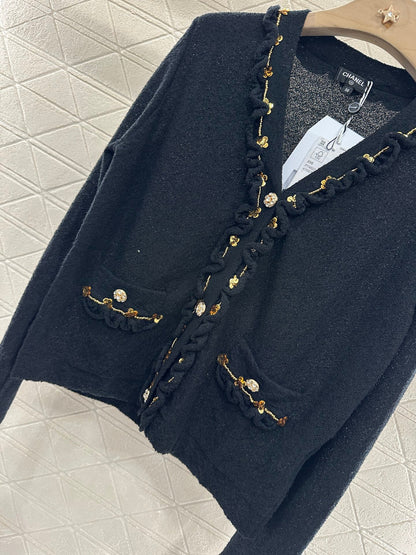 C 2024 new product Beaded knitted cardigan